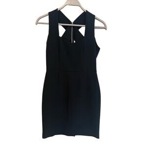 Zara Basic Little Black Dress Size: Small Criss Cross Back with Silver Zipper